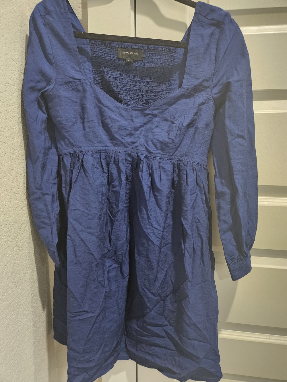 Banana Republic Long-Sleeve Royal Blue Dress